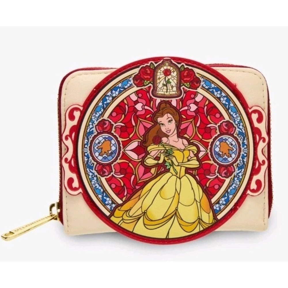 NEW Loungefly Disney Beauty and the Beast Belle Stained Glass Portrait Wallet